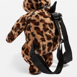topshop leopard teddy bag